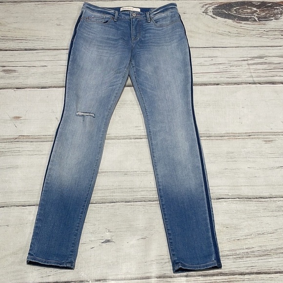 Marc Jacobs Jeans Rolled Hem Slim Distressed Ombre Denim Stripe Size 29 - Picture 8 of 13